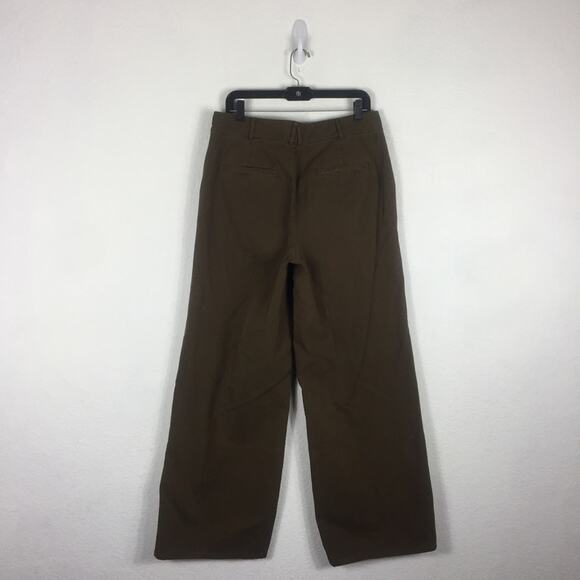 Good American Relaxed Good Skate Pants Brown Baggy Straight Leg Trousers Size 10 - Picture 15 of 16
